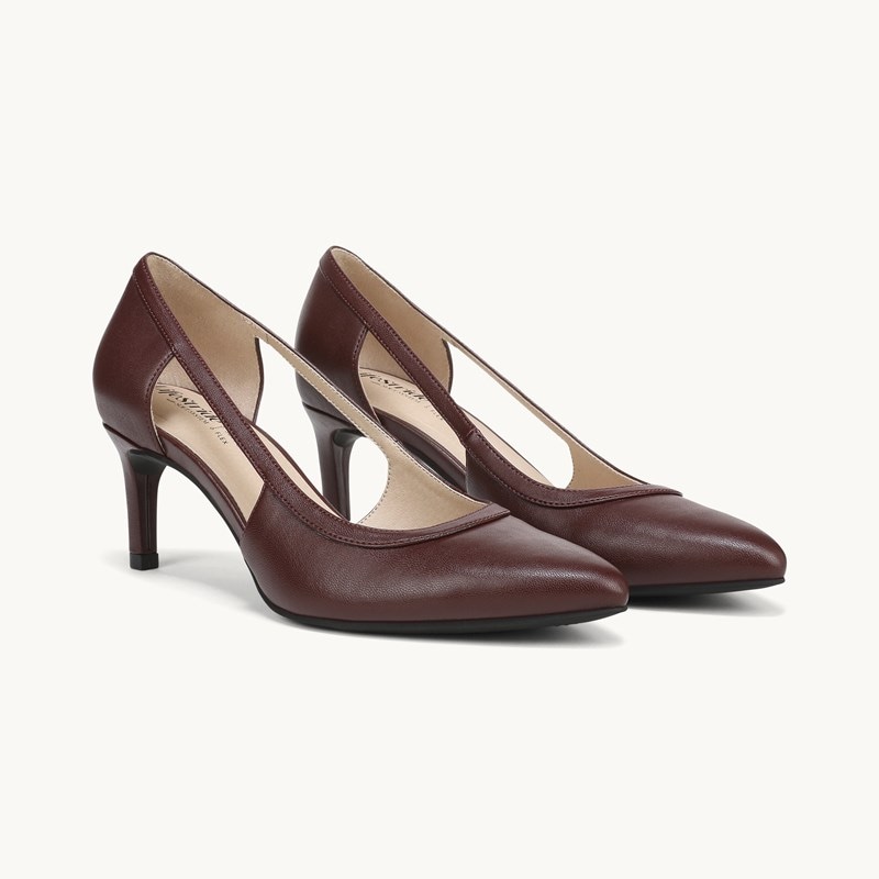 LifeStride Alma Pump Shoes (Wine Red Snake Faux Leather) 8.0 M
