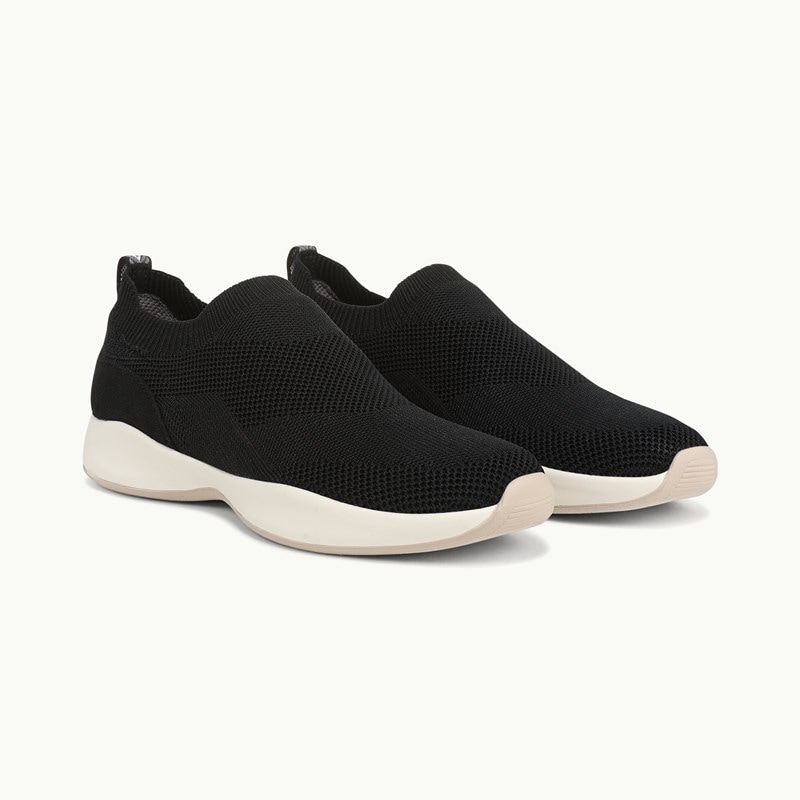LifeStride Upbeat Slip On Sneaker Shoes (Black Knit Fabric) 9.0 M