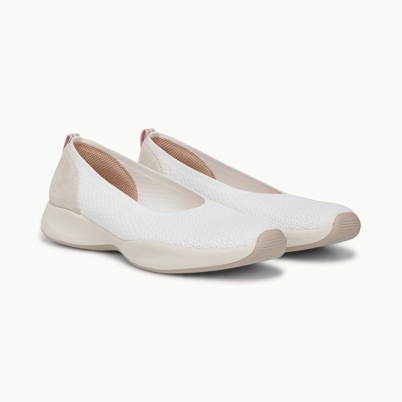 Bzees For LifeStride Unity Skimmer Shoes (Bright White Stretch Fabric) 7.5 W