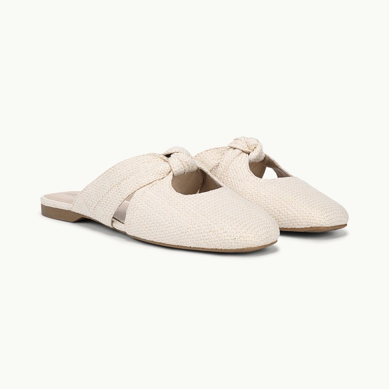 LifeStride Believe Slip On Mule Shoes (Cream Beige Faux Leather) Fabric 6.5 W