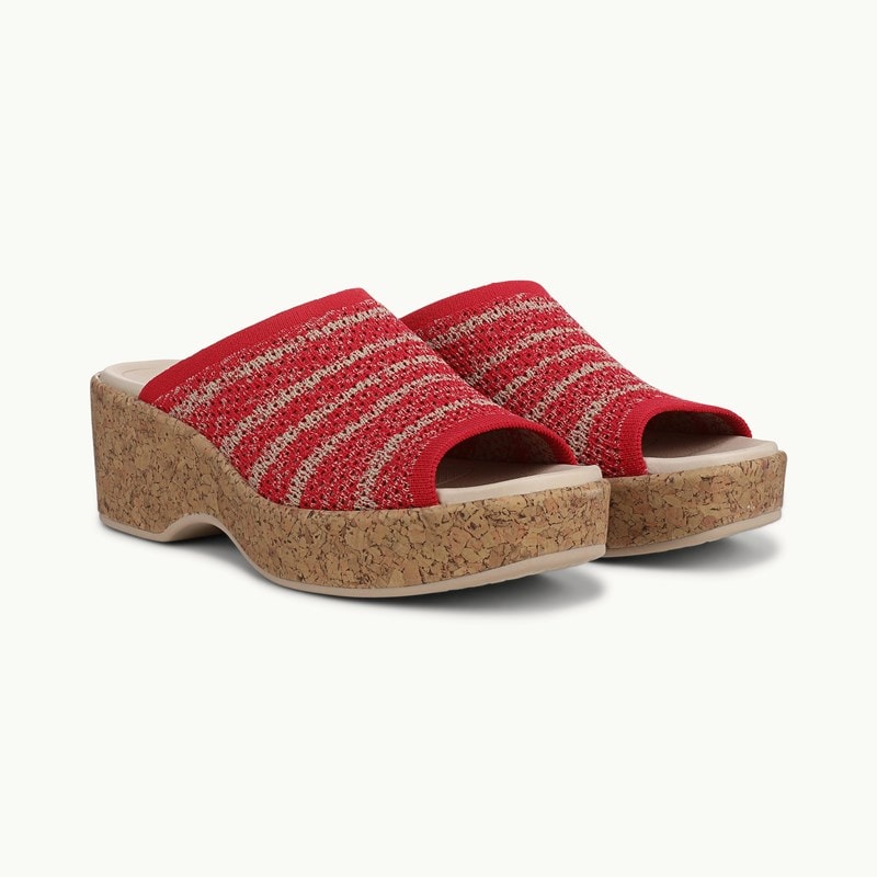 Bzees For LifeStride Shoes Very Ready Platform Sandal (Fire Red/sand Castle Fabric) 10.0 W