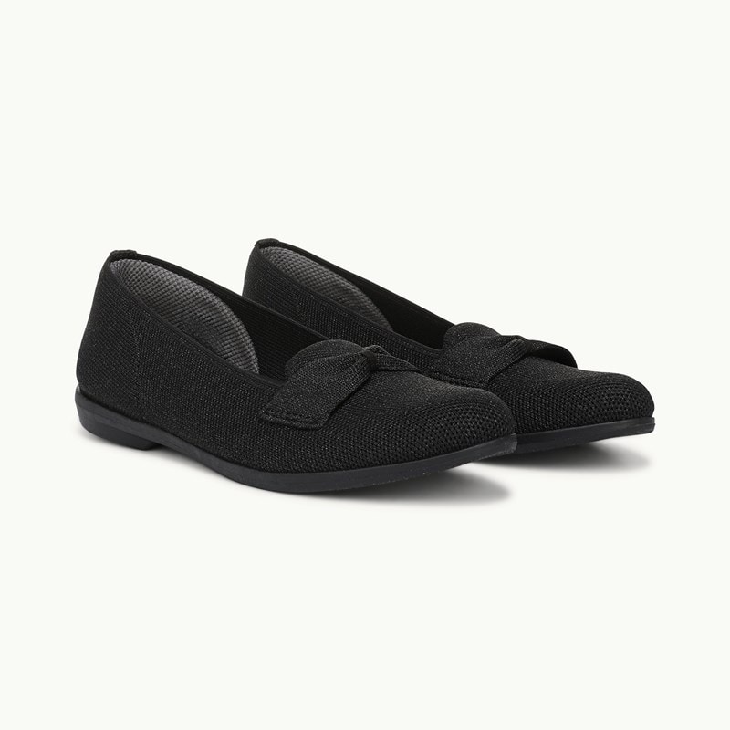 Bzees For LifeStride Kandi Moc Loafer Shoes (Black Knit Fabric) 10.0 M