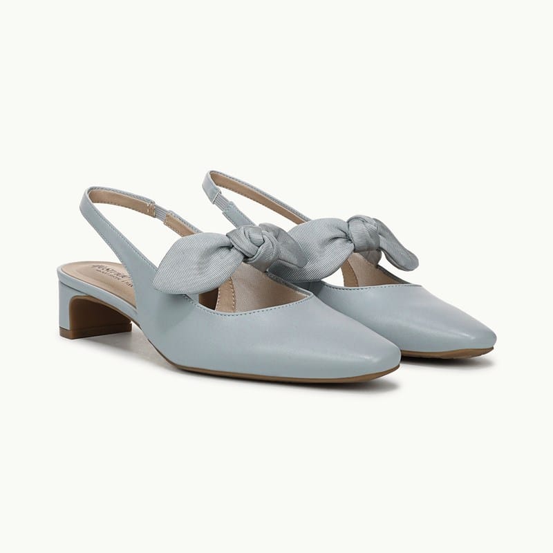 LifeStride Lucia Slingback Pump Shoes (Pearl Blue Faux Leather) Fabric 6.0 W