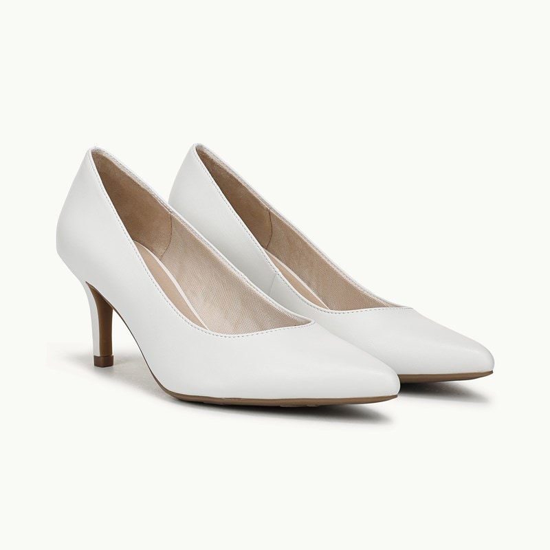 LifeStride Sevyn Pump Shoes (Bright White Faux Leather) 8.5 M